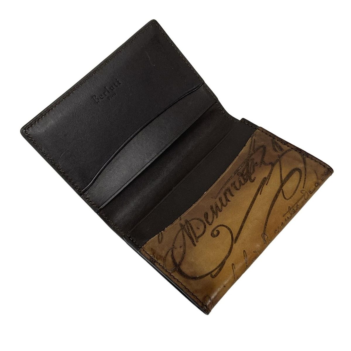 berluti(ベルルッティ) カードケース カリグラフィ ブラウン レザー