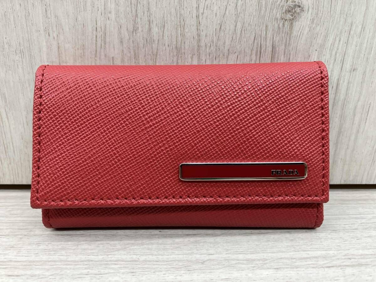 PRADA 6連キーケース／レッド 箱付き ギャランティカード付き - メルカリ