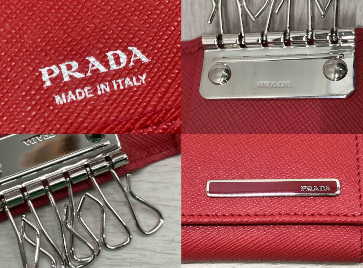 PRADA 6連キーケース／レッド 箱付き ギャランティカード付き - メルカリ
