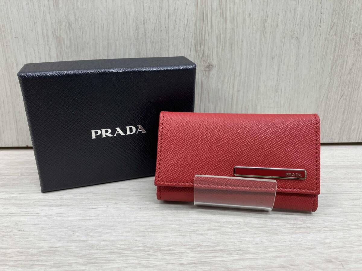 PRADA 6連キーケース／レッド 箱付き ギャランティカード付き - メルカリ