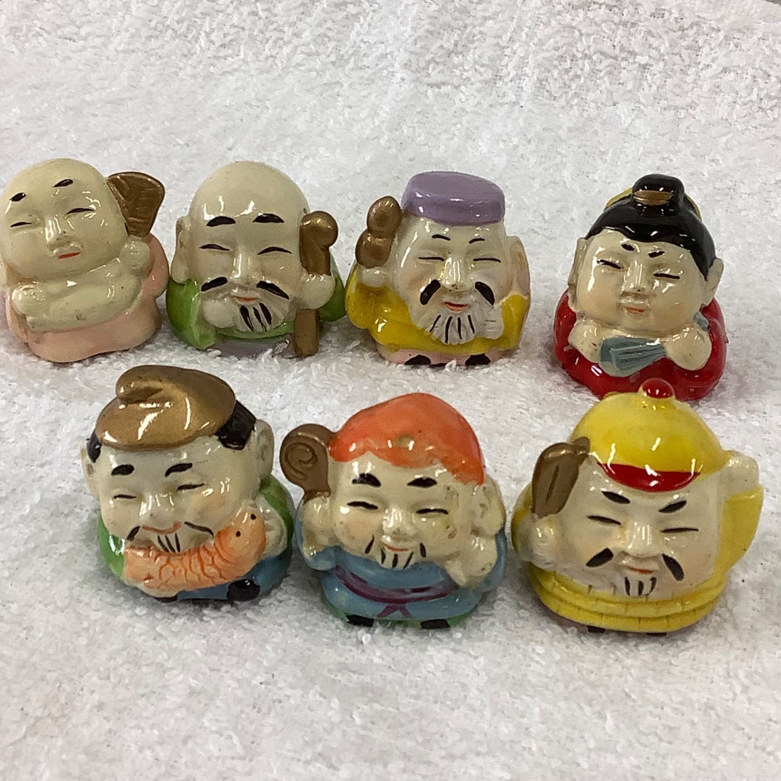 七福神 ミニフィギュア 7個 置物 縁起物 陶器製 T345 - メルカリ