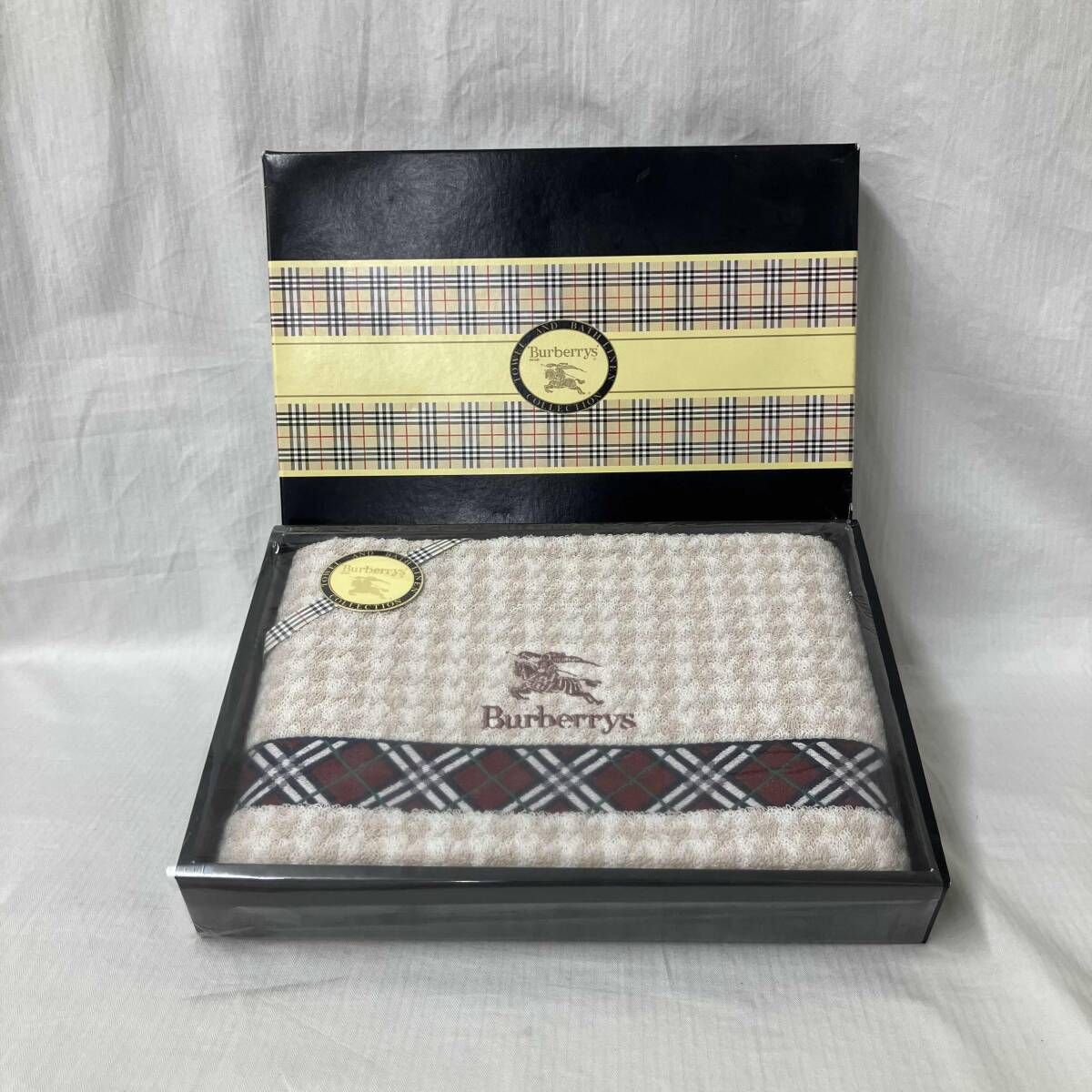 箱付] BURBERRYS バーバリーズ バスタオル ブラウン レッド チェック
