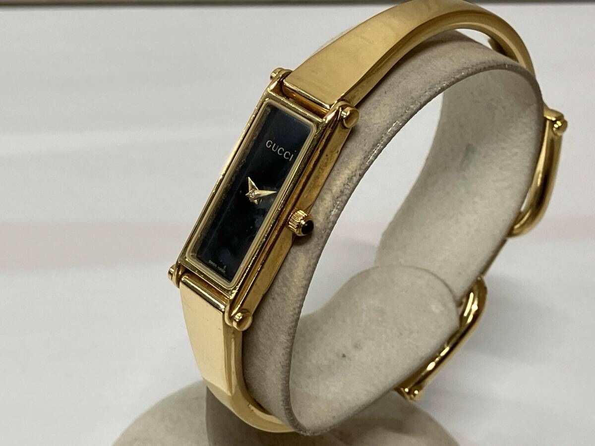 ジャンク】GUCCI グッチ 1500L バングルウォッチ ブラック文字盤