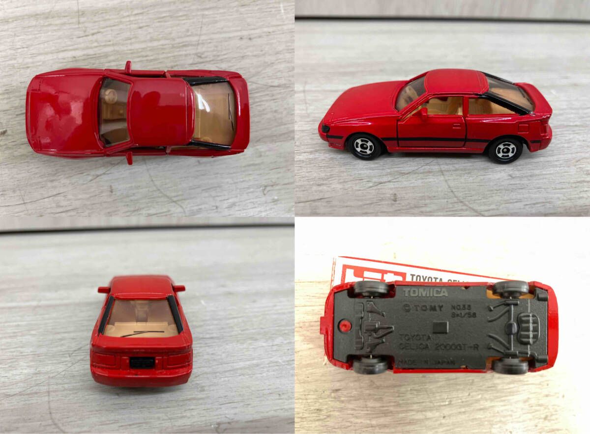 トミカ No.33 トヨタ セリカ 赤×黒サイドライン 茶シｰト クリア窓 2F