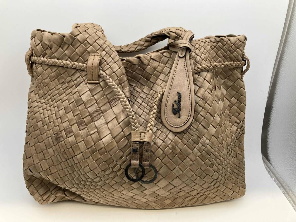 FALORNI／フォロルニ／トートバッグ／レザー／ベージュ／イントレ