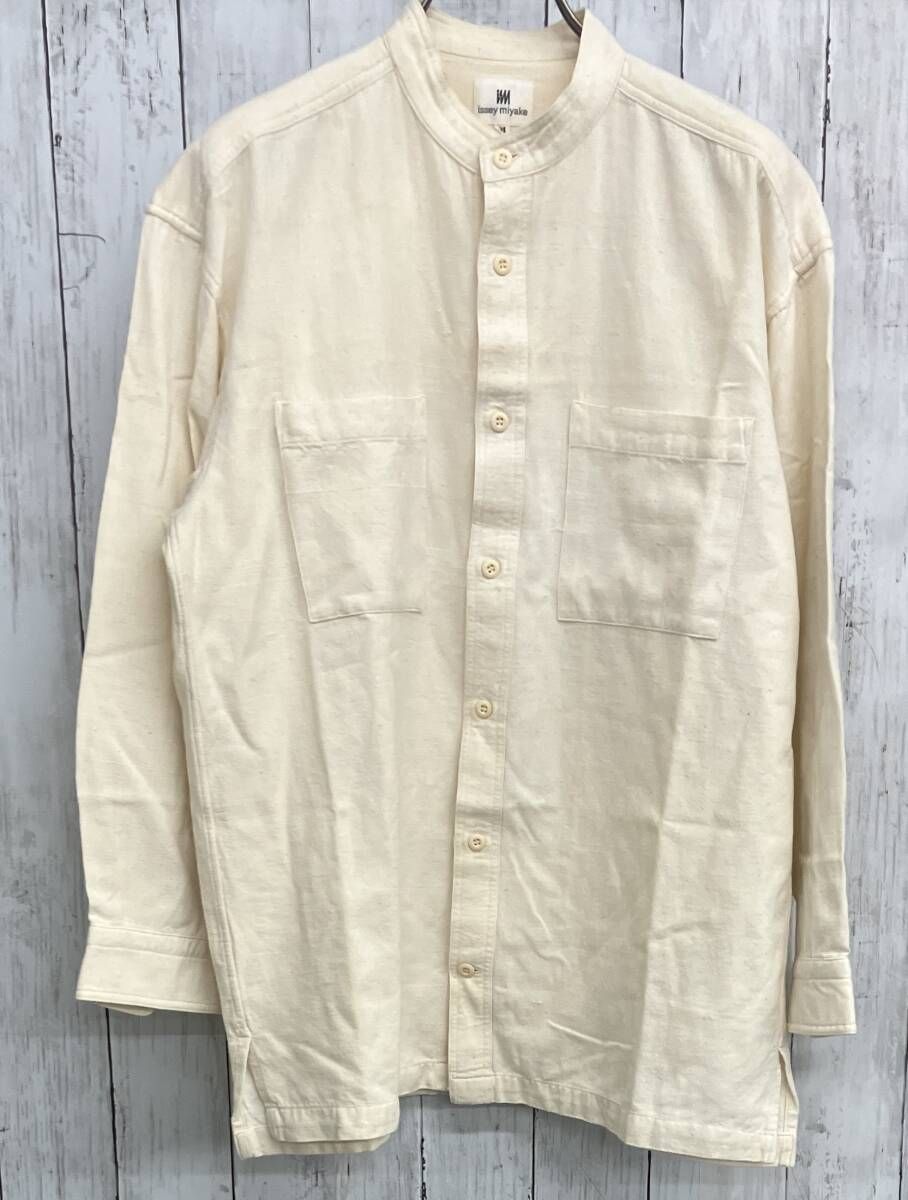 ISEEY MIYAKE 長袖シャツ イッセイミヤケ バンドカラー コットン size