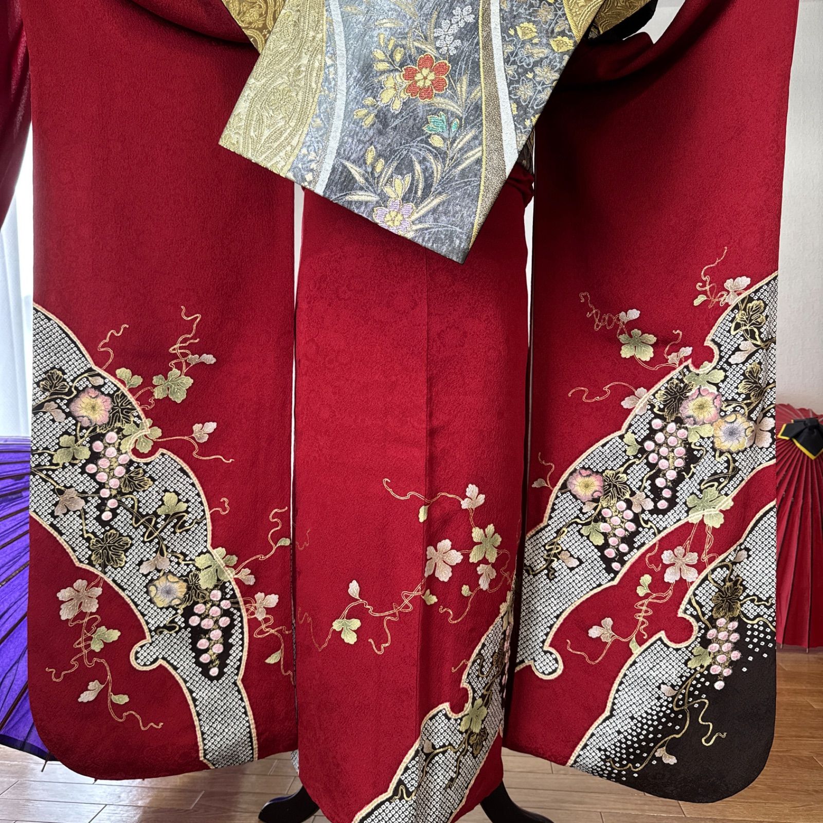 豪華振袖フルセット(6点)・袋帯・半衿・重ね衿・帯揚げ・帯締め