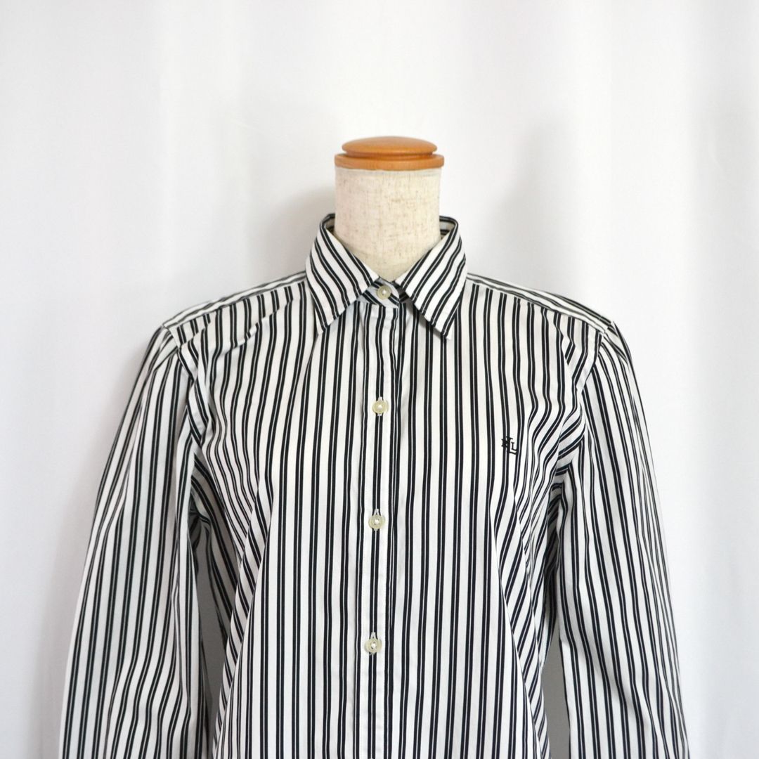 Ralph laurenラルフローレン コットン製 胸イニシャル刺繍ストライプ