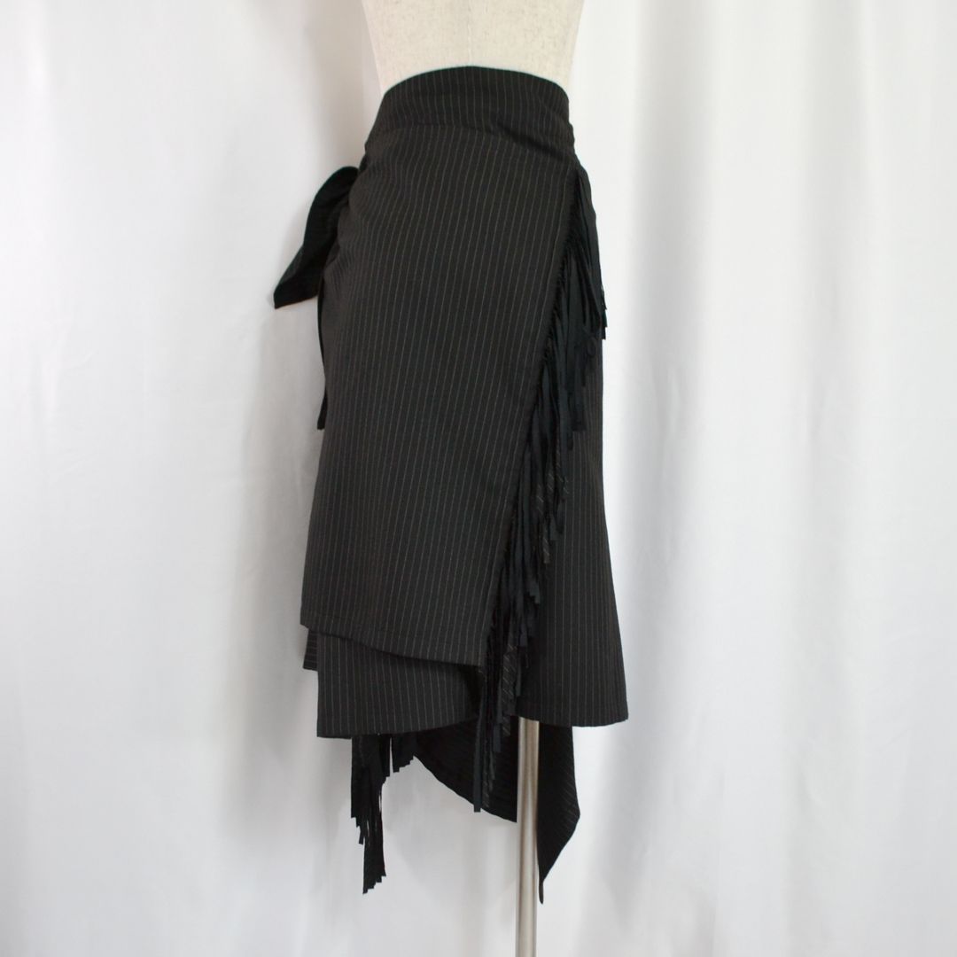 極美品】sacaiサカイ19AW 日本製 ピンストライプ柄アシンメトリー 変形