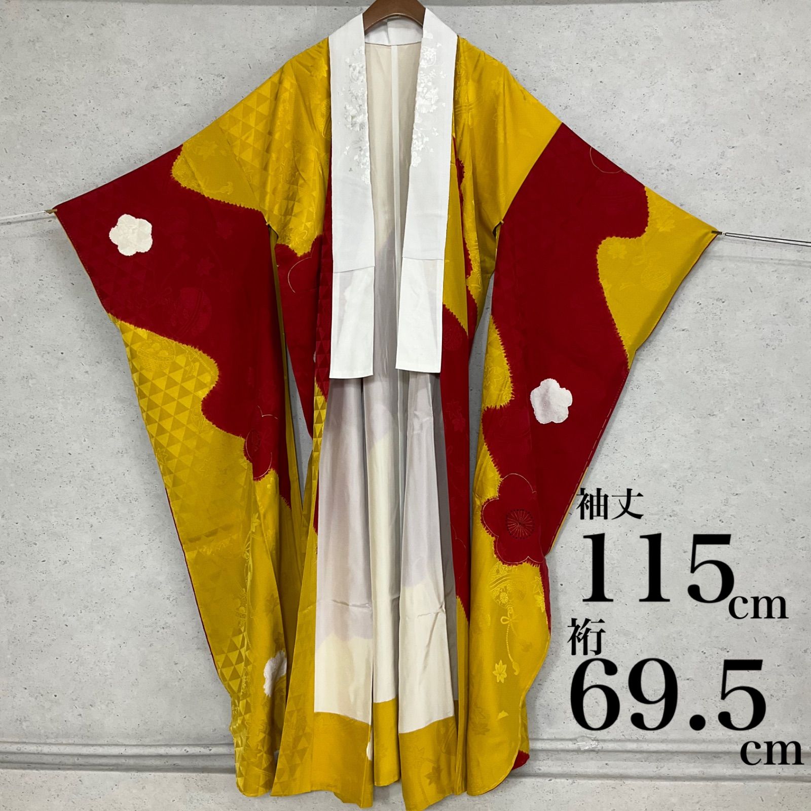 ◇kimono+one◇美品◇振袖長襦袢◇袷◇正絹◇袖無双◇刺繍半衿付き