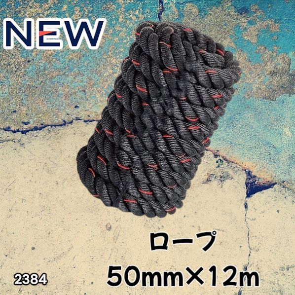 2384 バトルロープ 50mm × 12m トレーニングロープ 16kg ジムロープ