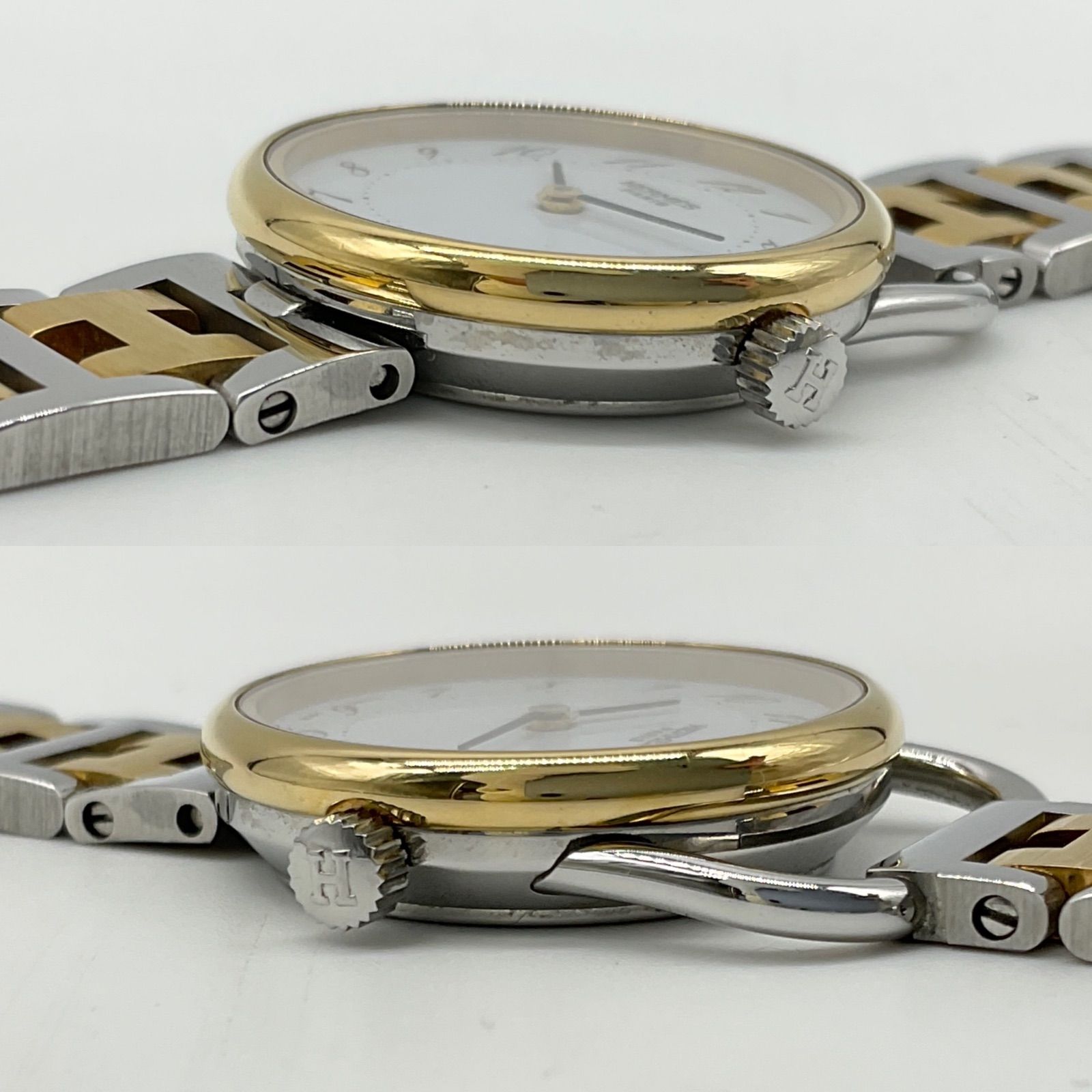 HERMES エルメス アルソー コンビ ゴールド×シルバー 腕時計 