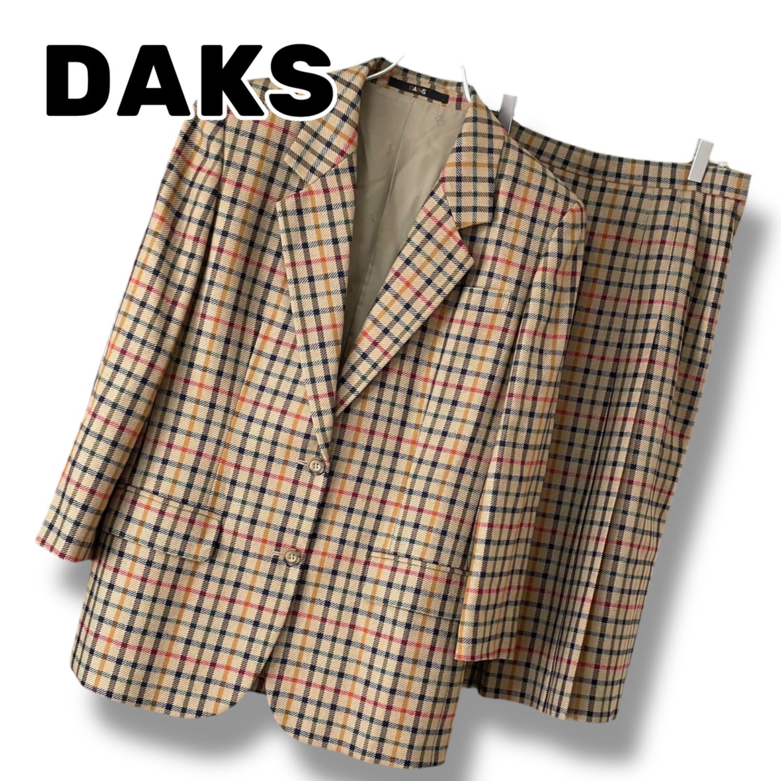 DAKS ダックス セットアップ スカート スーツ 9AR M 日本製 ハウス