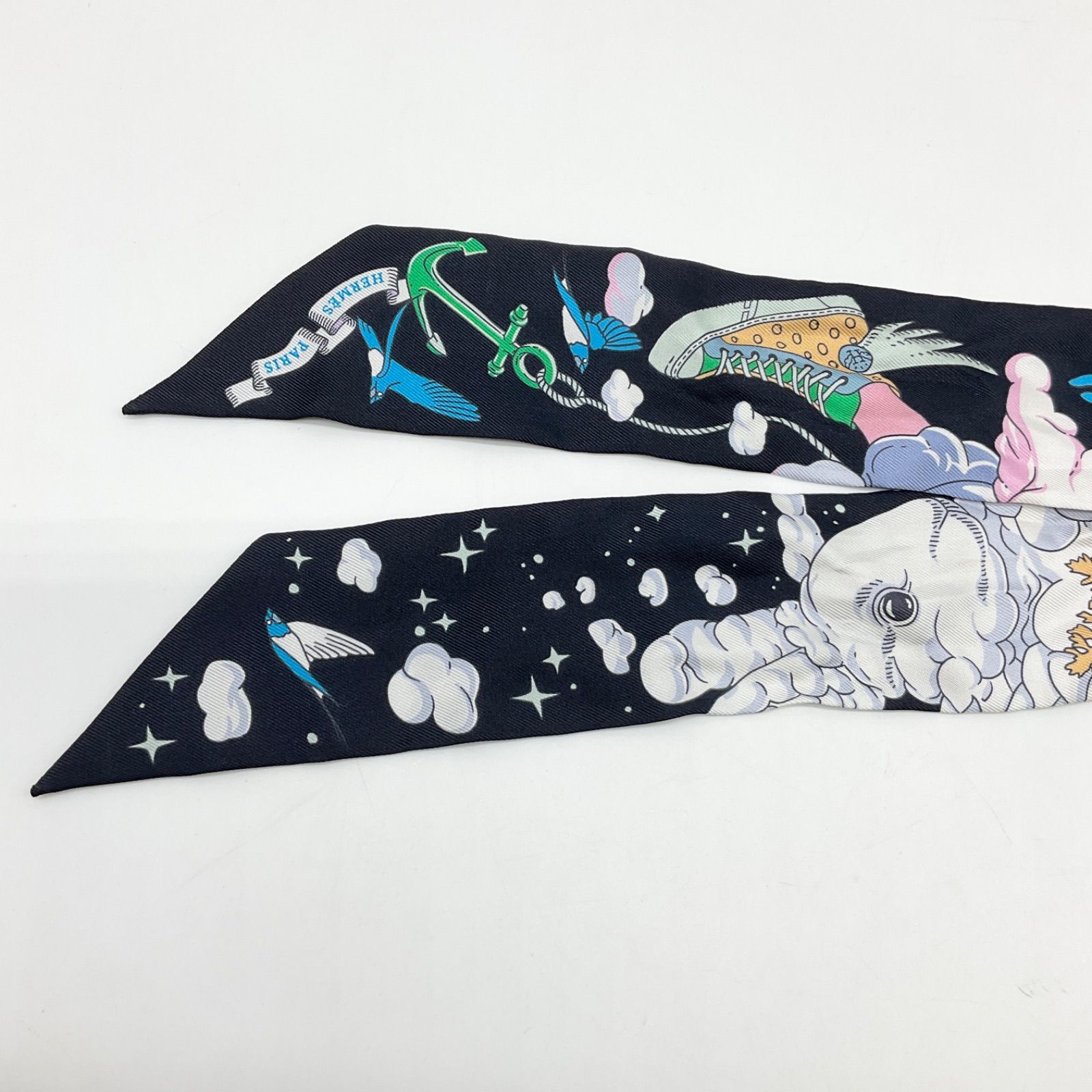 HERMES エルメス ツイリースカーフ Sur Mon Nuage 私の雲 シルク100