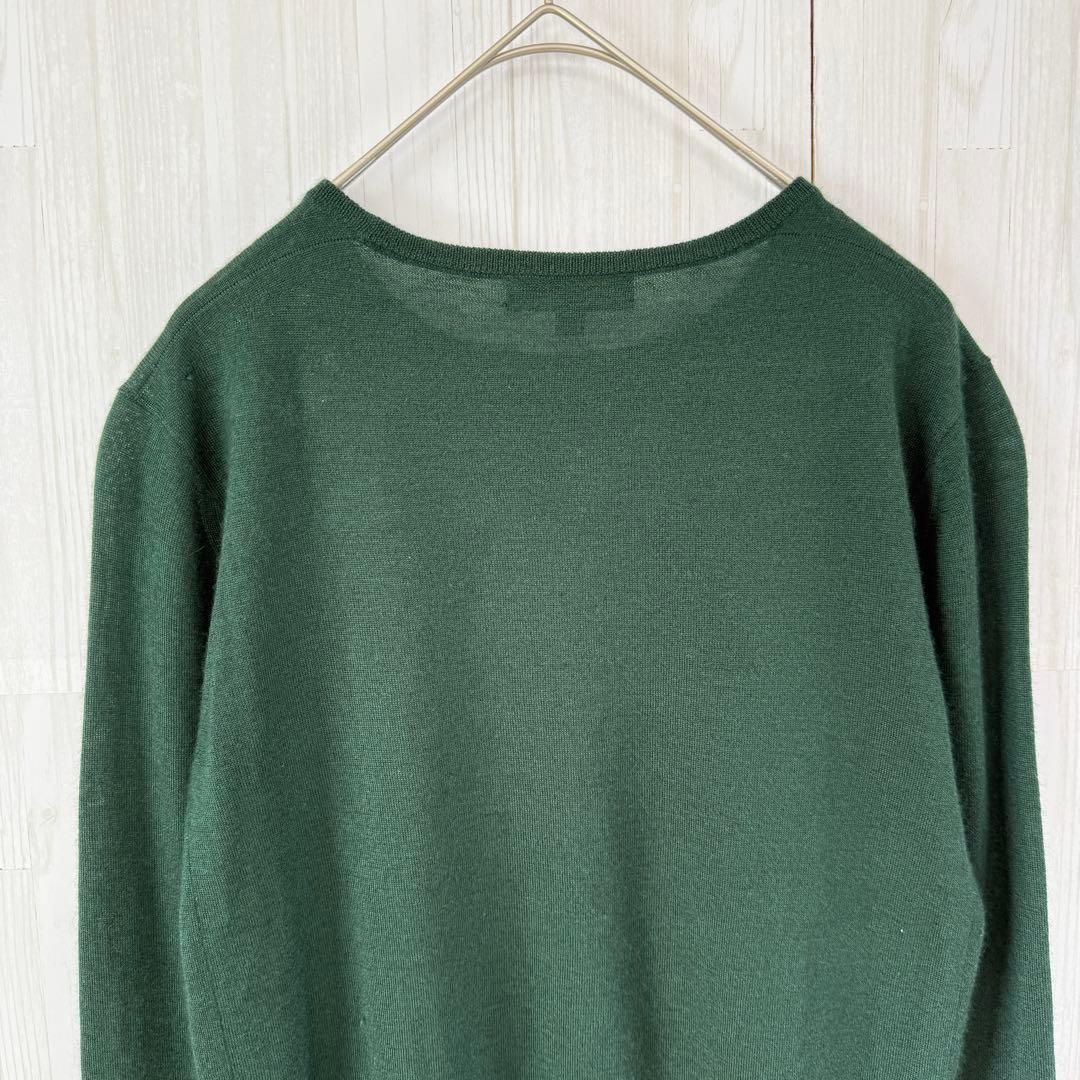 Drawer ドゥロワー 18g カシミヤシルク クルーネック ニット 緑