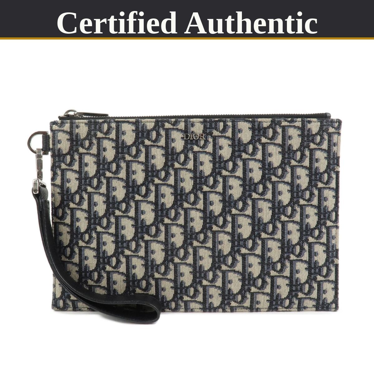 美品】 Dior ディオール オブリーク ジャカード クラッチバッグ ポーチ