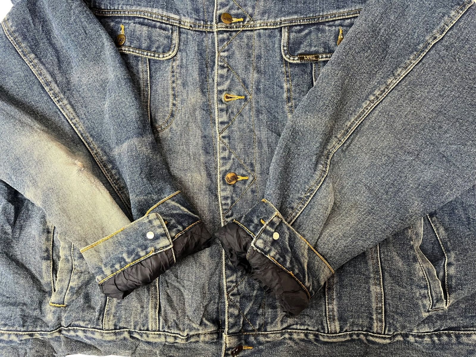 Lee (リー) デニムジャケット Gジャン 襟レザー ライナーブランケット