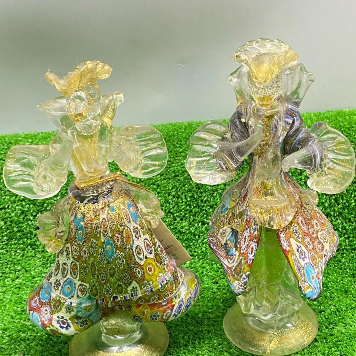 工芸品 Murano Glass ベネチアングラス 人形2体ペア ムラーノグラス