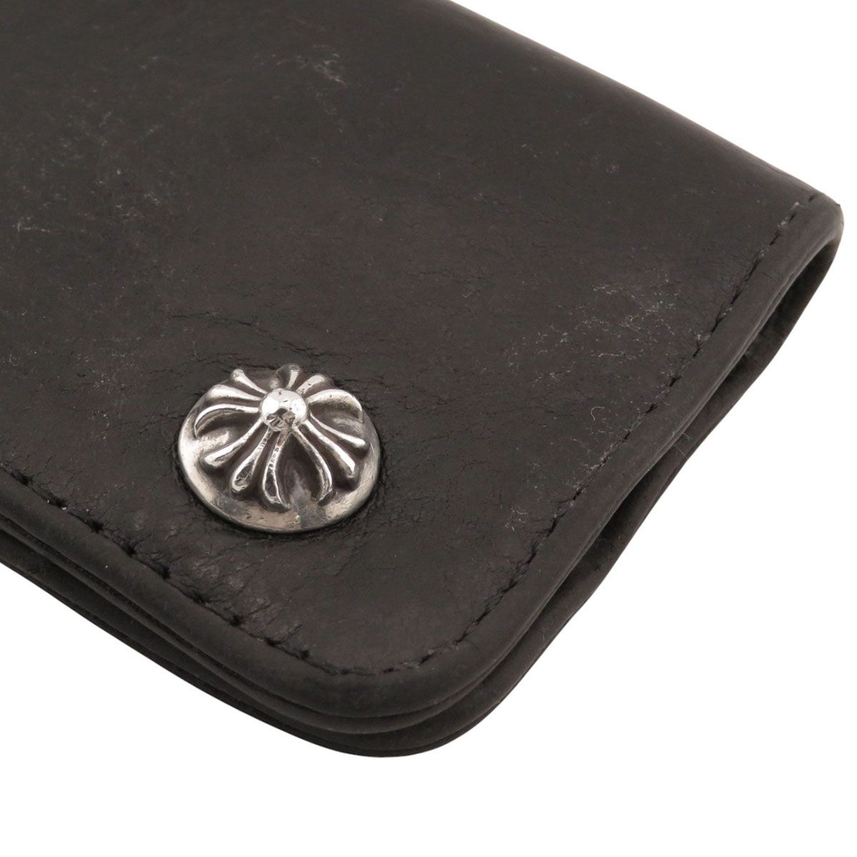 クロムハーツ クロスボタン レザー キーケース ユニセックス ブラック