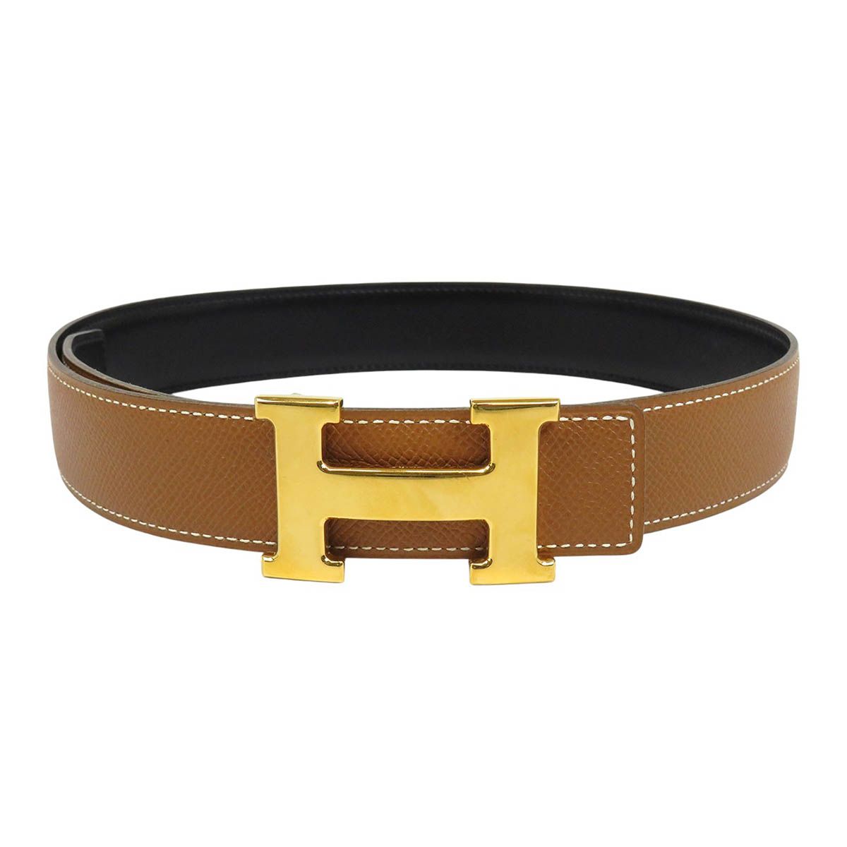 エルメス H バックル リバーシブル レザー ベルト 32MM 70 メタル 