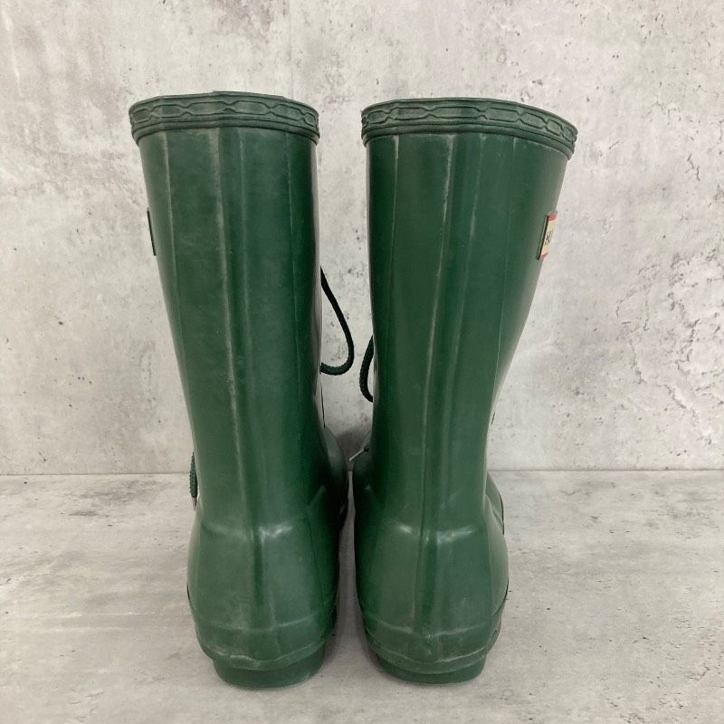 HUNTER ハンター レースアップレインブーツ グリーン ラバーブーツ