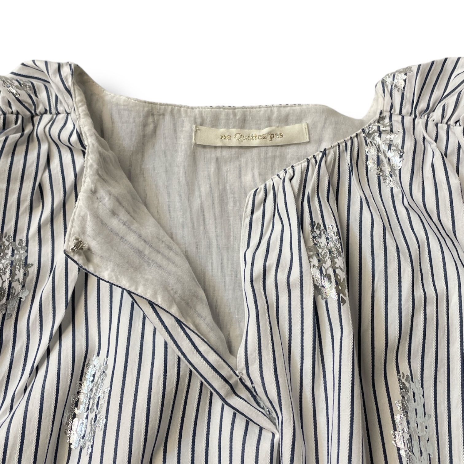 ne Quittez pas ヌキテパ Poplin Foil Print Balloon Top ノースリーブ