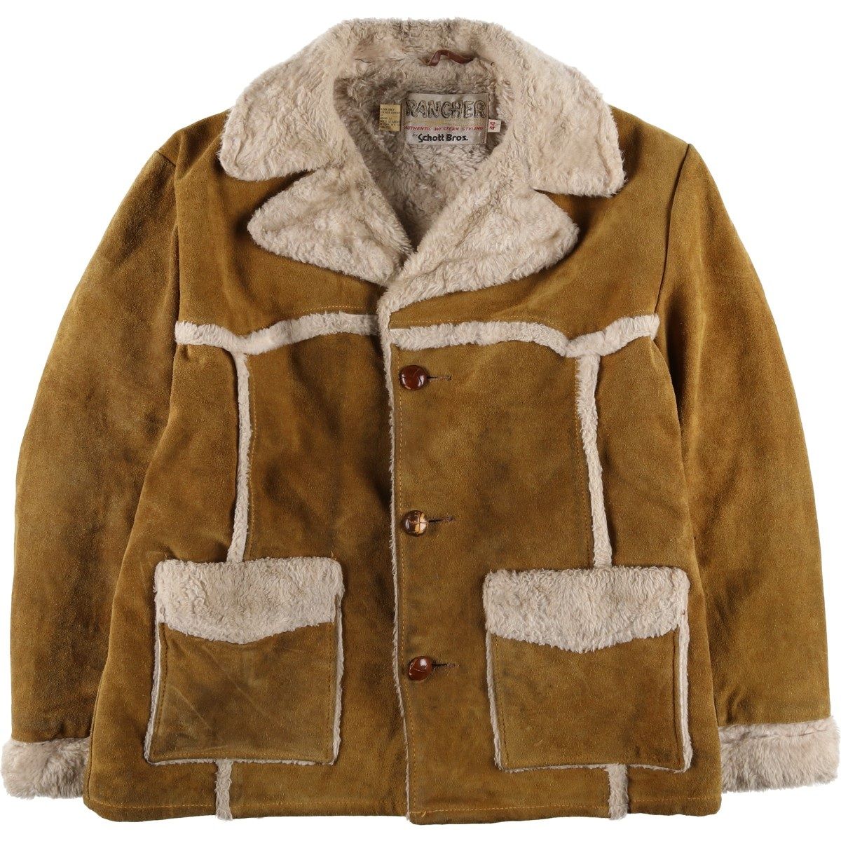 古着 70年代 ショット SCHOTT RANCHER ランチコート スエードボア