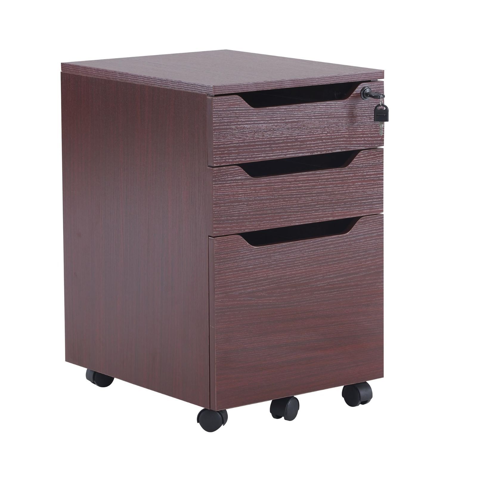 数量限定】デスクワゴン サイドワゴン ラック 鍵付き キャスター付き