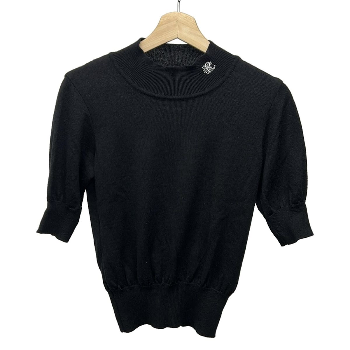 Rene(ルネ) 半袖セーター サイズ36 S レディース美品 - 黒 ハイネック