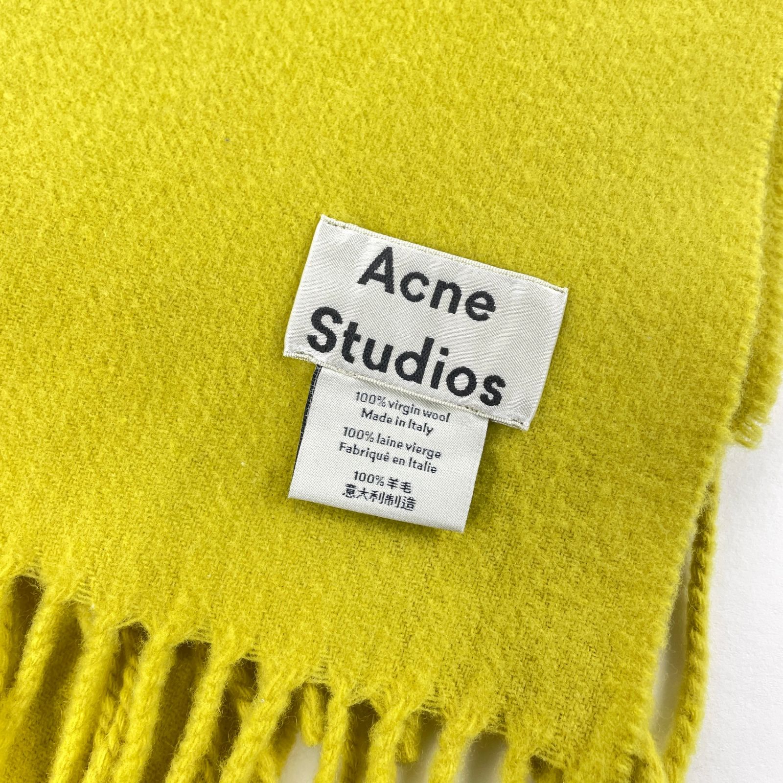 ACNE STUDIOS アクネ ストゥディオズ ウールフリンジマフラー ロゴタグ