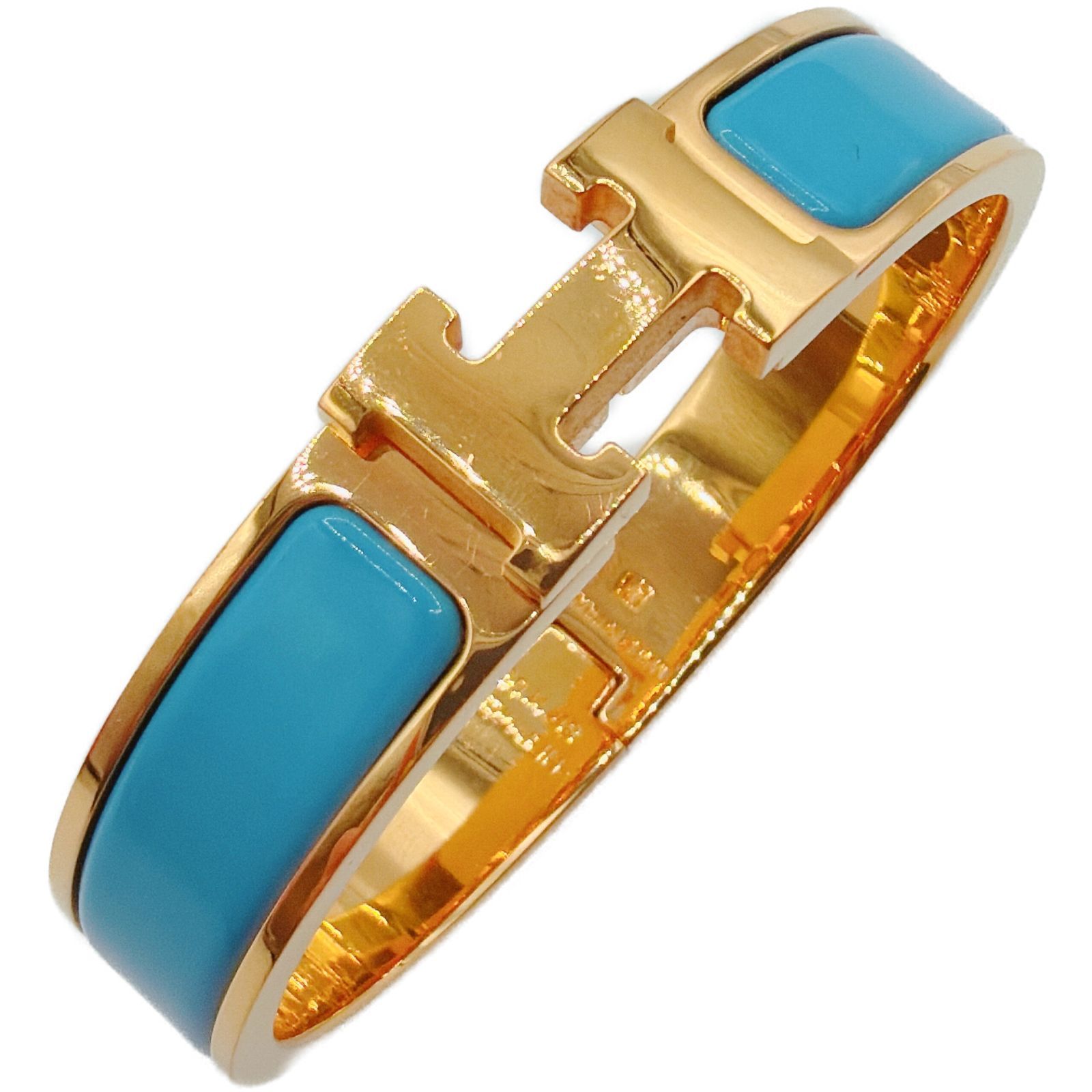 エルメス(HERMES) クリックH クリッククラックPM ブレスレット ブルー