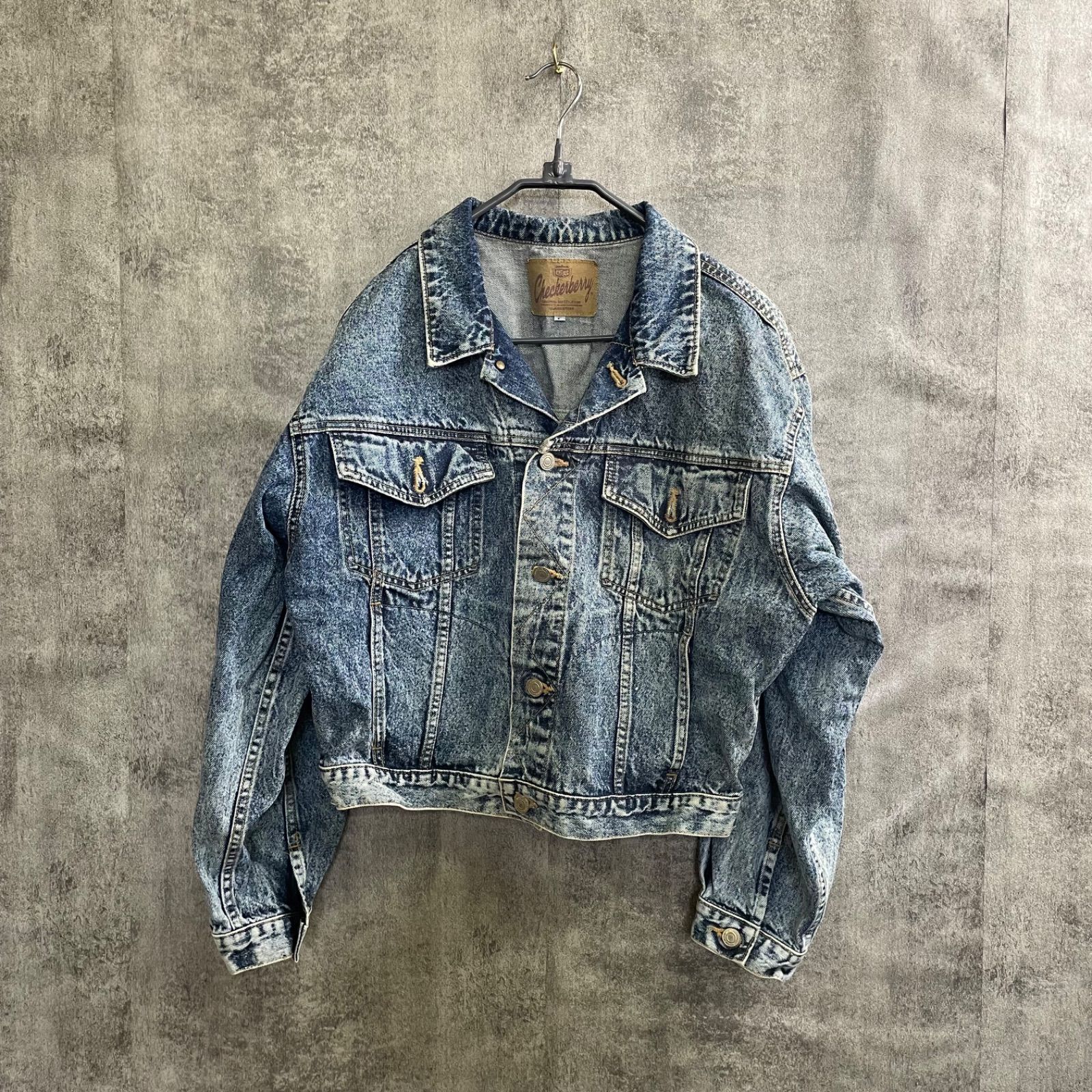 T-129】Marithe + Francois Girbaud デニムジャケット L ケミカル