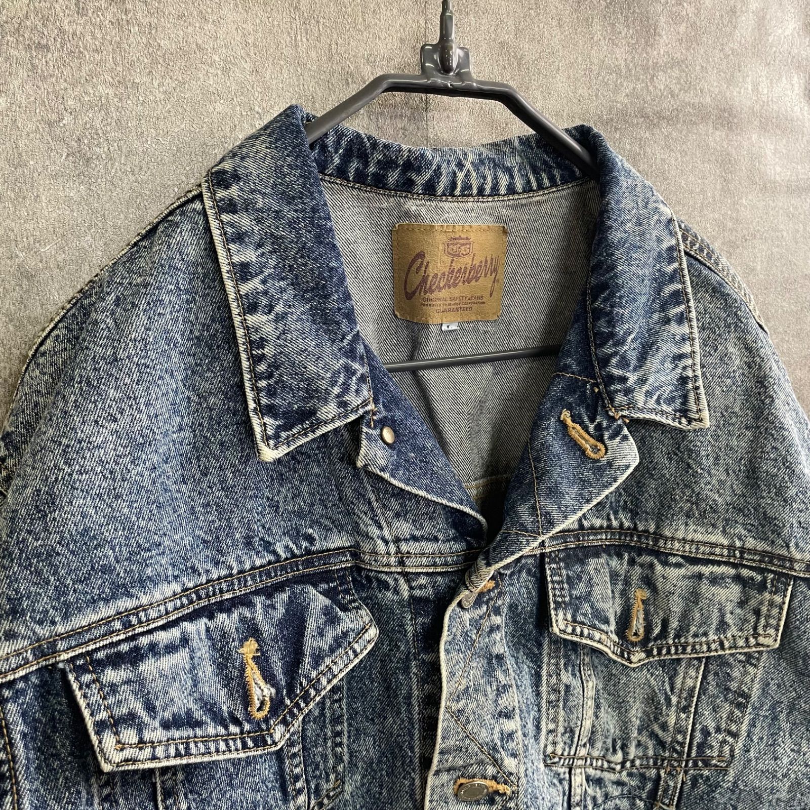 T-129】Marithe + Francois Girbaud デニムジャケット L ケミカル