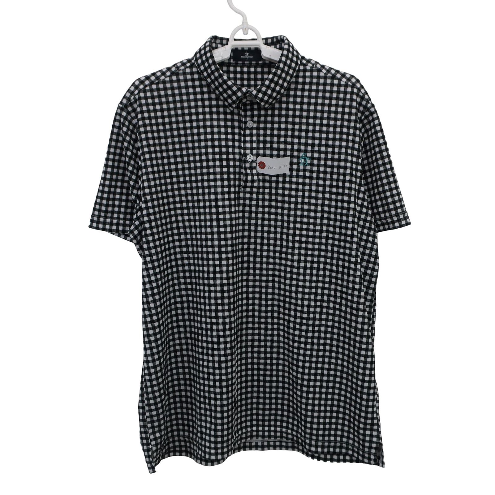 美品】Munsingwear(マンシングウェア) ポロシャツ 黒白チェック メンズ