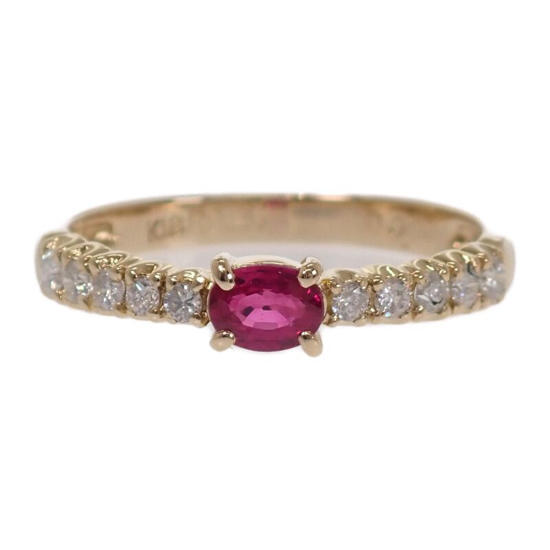 デザインジュエリー オーバルカット 11号 リング 指輪 K18イエロー