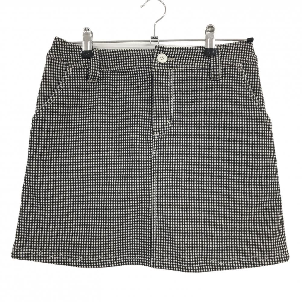 超美品】MUスポーツ スカート 黒×白 チェック 裏起毛 レディース 40(M