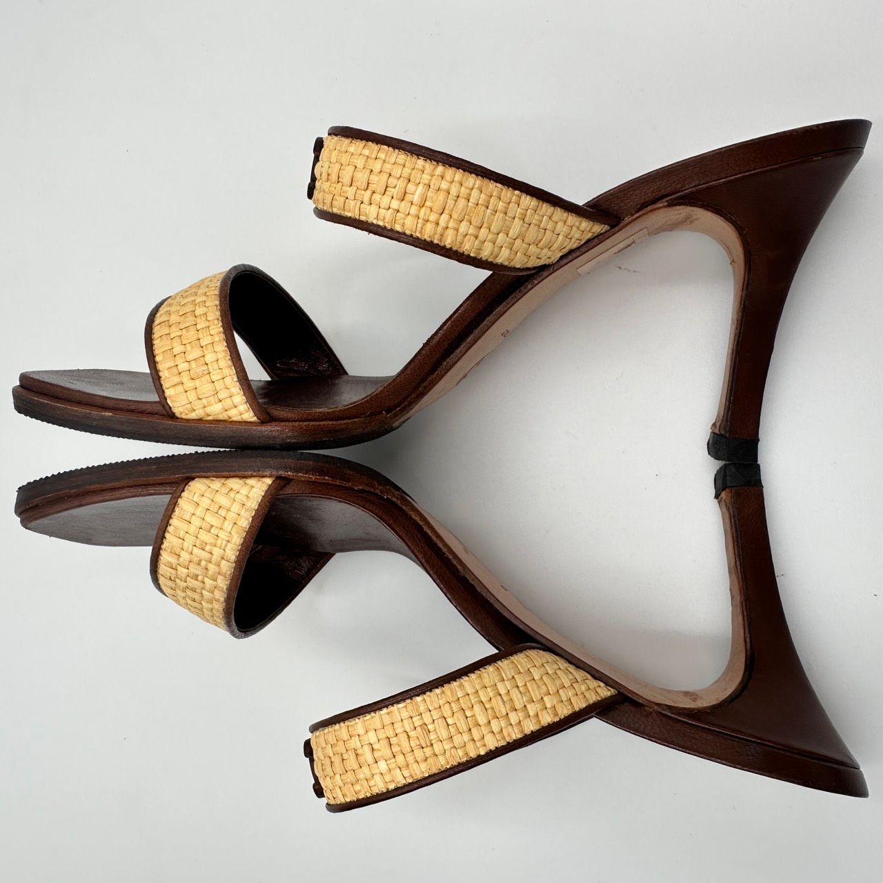 CHANEL（シャネル）ココマーク ラフィア レザー ミュールサンダル