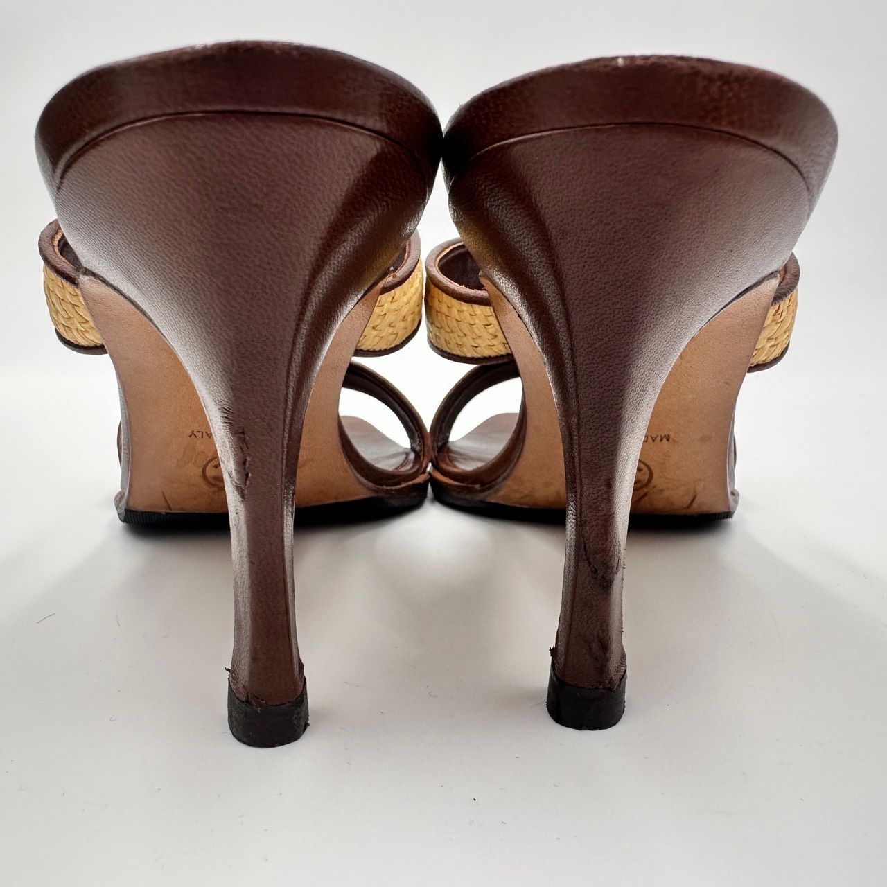 CHANEL（シャネル）ココマーク ラフィア レザー ミュールサンダル