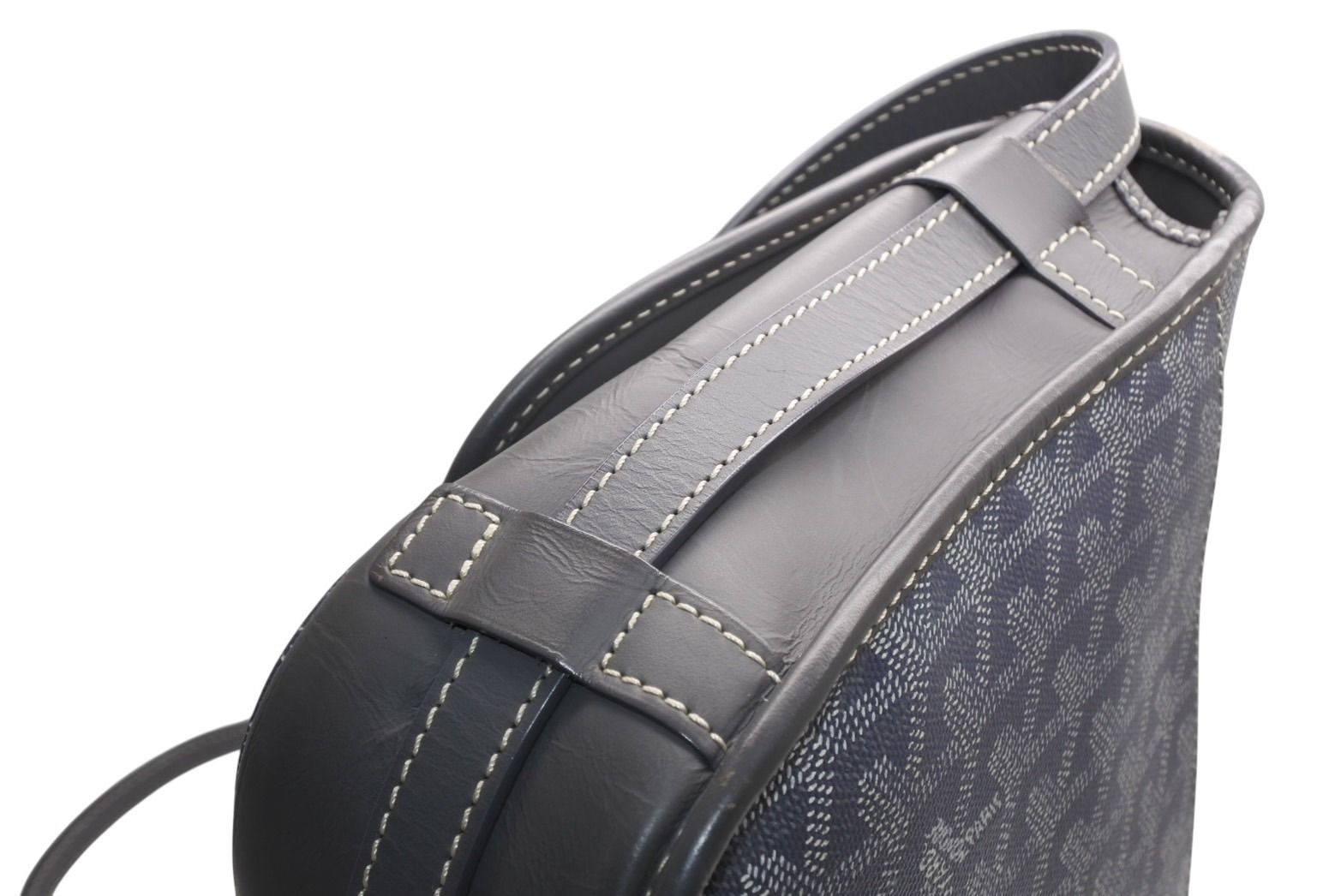 pm GOYARD ゴヤール ベルヴェデーレMM ショルダーバッグ グレー PVC 