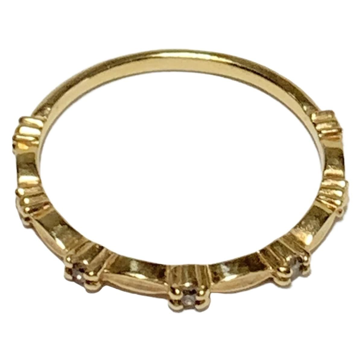 agete(アガット) リング - K10YG×ダイヤモンド 3Pダイヤ/ダイヤ0.04