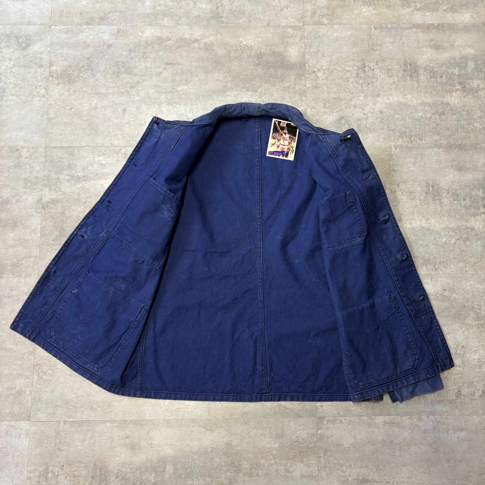 40～50s French work jacket Cotton twill Vポケ シングルステッチ