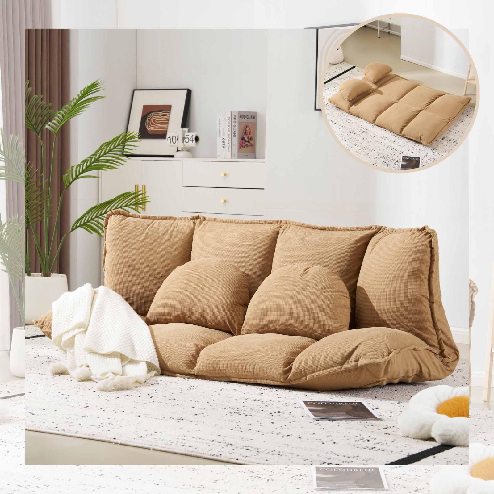 人気商品】ソファベッド 2人掛け 幅160cm ローソファ フロアソファ