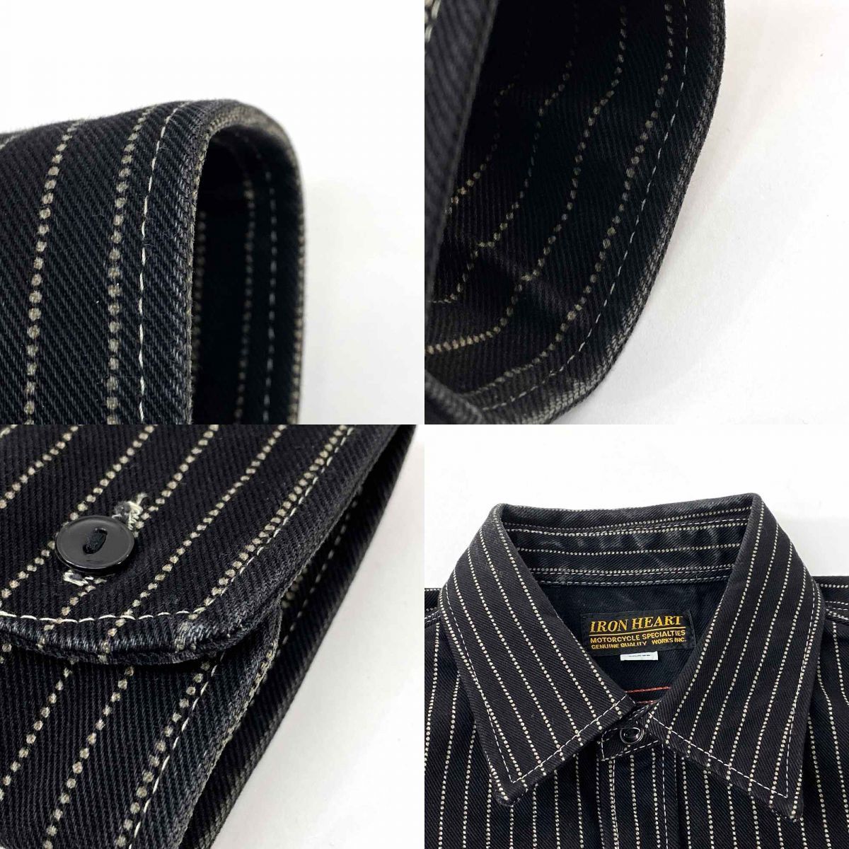 IRON HEART アイアンハート ウォバッシュ ワークシャツ ブラック L