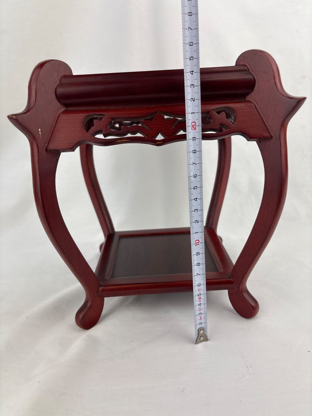 硬木嵌銀線花台　香炉台　銀線模様埋込み　飾り台　盆栽台　花瓶台　置物(B-22) C-13 飾り台 香炉台 高卓 透かし彫り香炉台 花台 盆栽台 | ¡Compre en