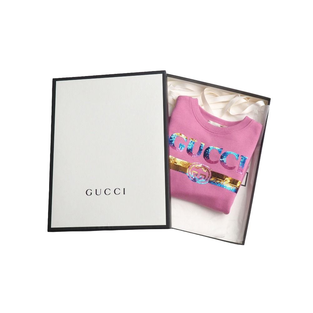 □美品□GUCCI グッチ スウェット サイズ6 キッズ GG スパンコールロゴ