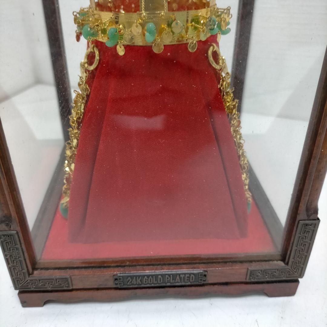 金冠塚 新羅 国王 金冠 レプリカ 韓国 古代王朝 王冠 模型 ガラス