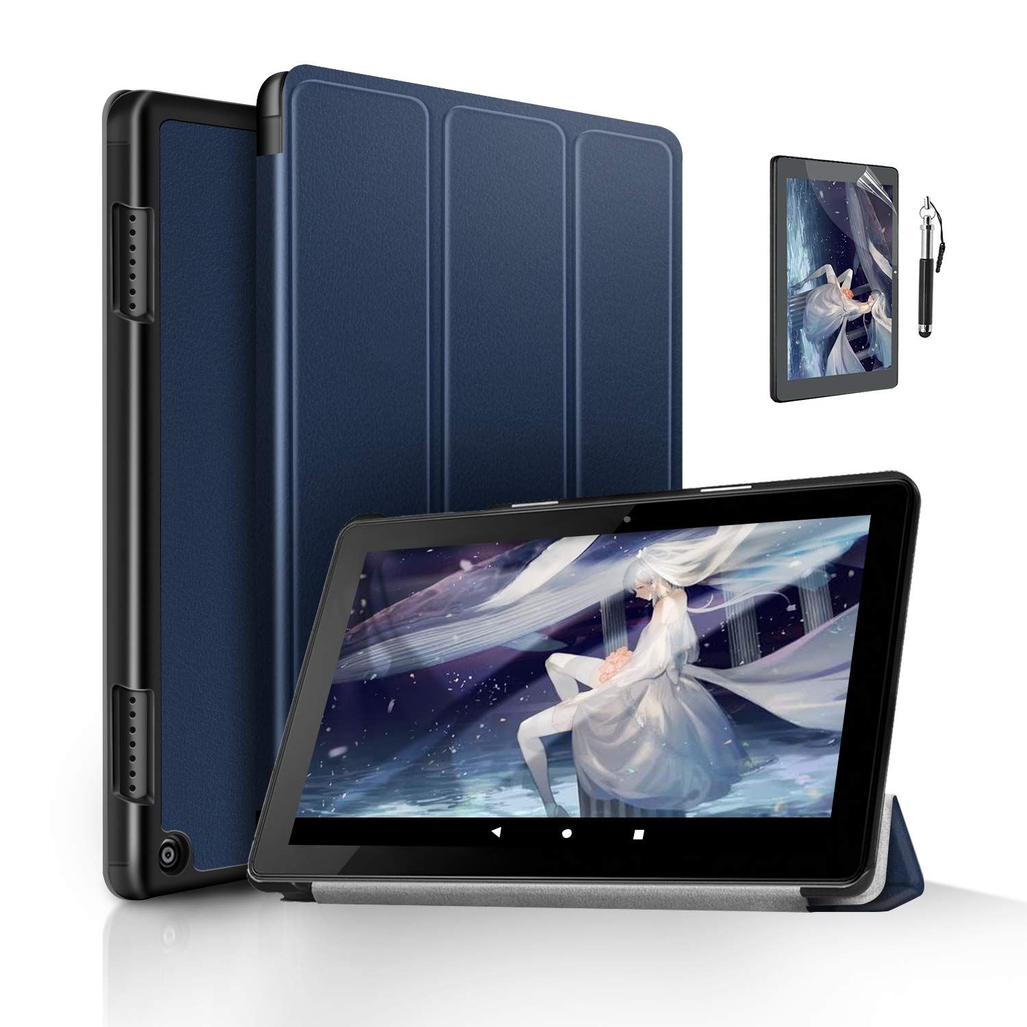 Amazon Fire HD8 ケーススリム 傷つけ防止 折り畳み 横開き 軽量型 超