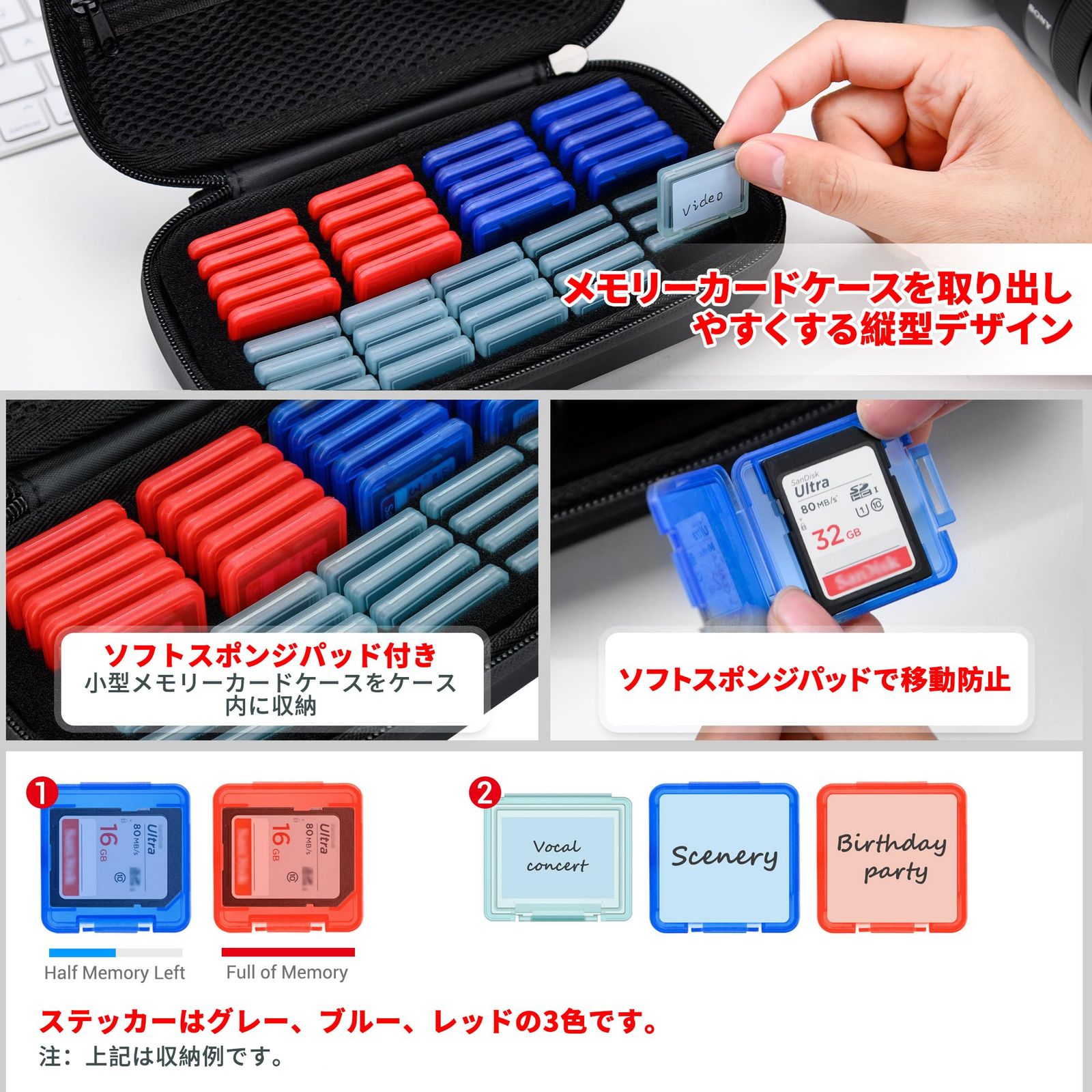 大容量 EVAハード収納ケース 20枚 CFexpress Type A + 20枚 SD SDHC