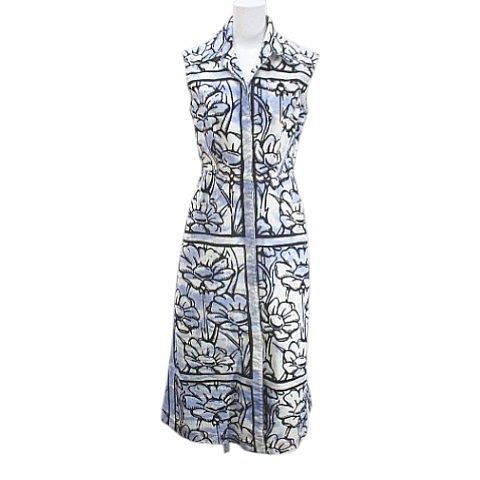 フェンディ FENDI FLD525 AC5C 花柄 フラワー ノースリーブ ミモレ丈