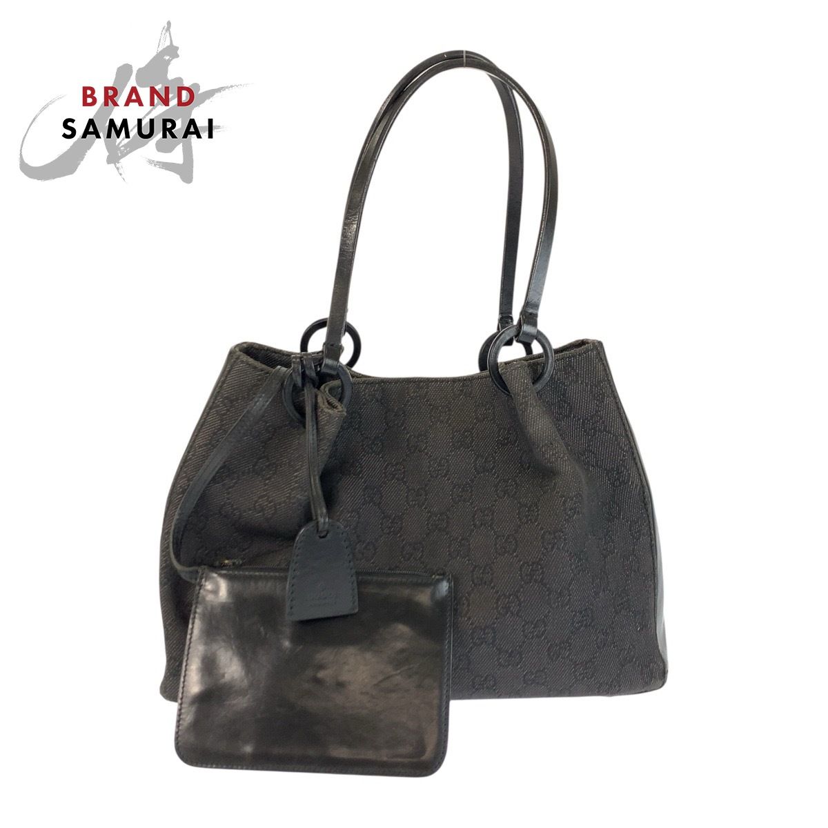 GUCCI グッチ ブラック 黒 シルバー金具 GGキャンバス/レザー 10919